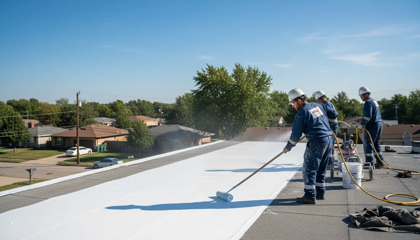 Commercial roof coating in Illiopolis, IL near me
